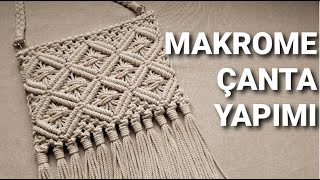 MAKROME ÇANTA YAPIMI  MACRAME BAG TUTORIAL [upl. by Aicirtan]