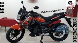 2018 Hero Xtreme 200R  launched  detailed review  engine sound  features  specs [upl. by Ahseenal]