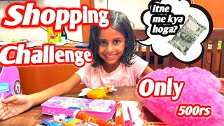 SHOPPING UNDER 500rs CHALLENGE 🛒🛒🛍️  🤫🤭😱 Shopping Challenge Paridhi Chaurasiya and Family [upl. by Undine]