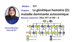 Cours SVT 2 Bac Biof La génétique humaine 2maladie dominante autosomique 2Bac SVT et SM – A [upl. by Marie]