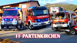 Alarmierung amp Ausrücken ELW  LF 20  DLK 2312 Freiwillige Feuerwehr Partenkirchen [upl. by Suki]