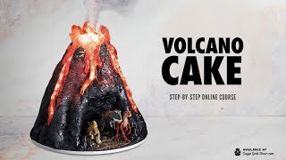 Volcano Cake stepbystep course on sugargeekshowcom [upl. by Vickie]