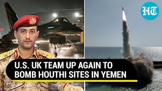 Houthi AntiShip Missiles Take The Hit In Fresh Round Of US UK Strikes On Red Sea Yemen [upl. by Hsakiv]