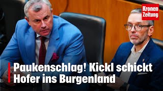 Paukenschlag Kickl schickt Hofer ins Burgenland  kronetv NEWS [upl. by Jara908]