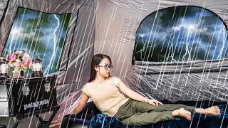 SOLO CAMPING IN HEAVY RAIN☔️ WITH INFLATABLE TENTㅣRAIN ASMR [upl. by Burnard]