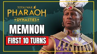 🏹MEMNON First Look🏹 Napata Total War PHARAOH Dynasties Gameplay Campaign Guide Review Lets Play [upl. by Niahs892]