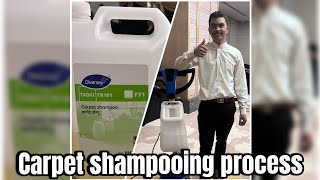 Carpet Shampooing Process  Housekeeping  Carpet shampooing Housekeepers [upl. by Anom]