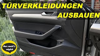 Türverkleidungen vorne amp hinten ausbauen amp spaltfrei wieder einbauen VW Passat 3G B8 door panel [upl. by Yenhpad]