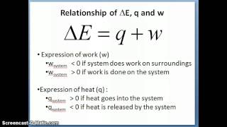 Relationship of delta E with q and w [upl. by Leinnad]