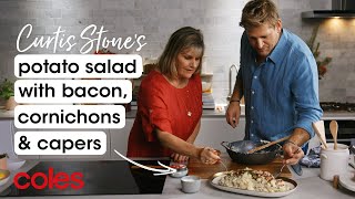 Easy Potato Salad with Bacon Cornichons amp Capers  Cook with Curtis Stone  Coles [upl. by Florri]