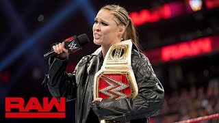 Rousey Lynch and Flair comment on competing in WrestleManias main event Raw Mar 25 2019 [upl. by Enelie89]