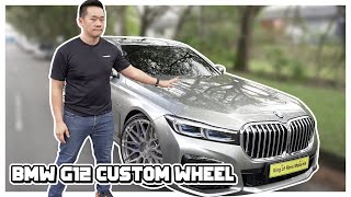 Lets install the custom rims for this BEAST  BMW G12 740LE [upl. by Aletse]