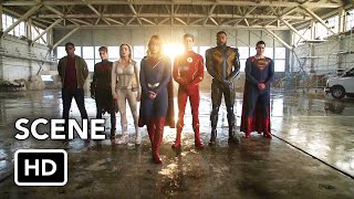 DCTV Crisis on Infinite Earths Crossover quotJustice Leaguequot Scene HD Hall of Justice [upl. by Rysler]