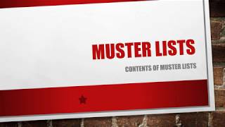 Muster Lists  Purpose and Contents of a Muster List and Emergency Card [upl. by Ayn789]