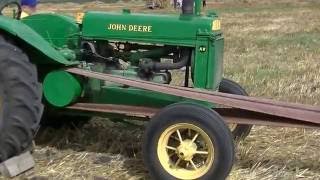 John Deere 1938 Model AR Unstyled Threshing  zeketheantiquefreak [upl. by Narat882]