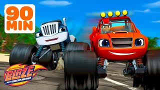 Blaze amp Crushers MOUNT DRAGON Race amp More Adventures  90 Minutes  Blaze and the Monster Machines [upl. by Rehpotsirhk]