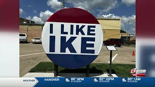 Abilene Convention and Visitors Bureau unveils world’s largest ‘I Like Ike’ button [upl. by Koeppel]