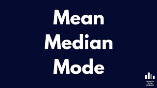 Mean Median Mode explained simply [upl. by Anika]