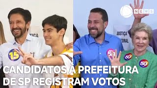 Candidatos à Prefeitura de São Paulo votaram na zona sul da capital paulista [upl. by Suoiradal]