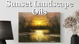 Sunset Landscape Oil Painting  Step by step [upl. by Odine]