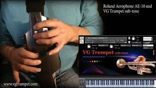 Roland Aerophone AE10 and VG Subtone Trumpet Kontakt sound library [upl. by Haskel]