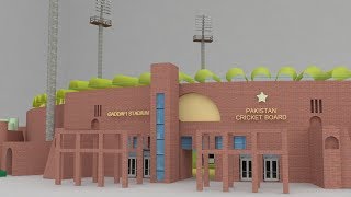 Gaddafi Stadium Virtual Set Express News [upl. by Negeam869]