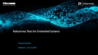 Hitex Webinar with PROTOS Robustness Testing for Embedded Systems [upl. by Analaj]