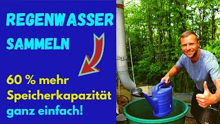 Regenwasser sammeln im Garten  Erhöhe Dein Speichervolumen um 60  Ganz einfach [upl. by Erdnael]