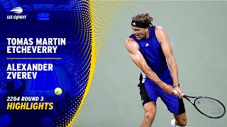 Tomas Martin Etcheverry vs Alexander Zverev Highlights  2024 US Open Round 3 [upl. by Elsilrac643]