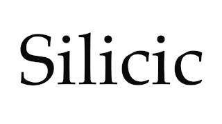 How to Pronounce Silicic [upl. by Adur97]