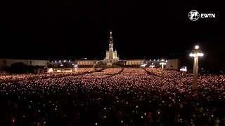 Thousands gathered in Fatima Portugal to celebrate the first apparition of the Virgin Mary [upl. by Dnalwor]