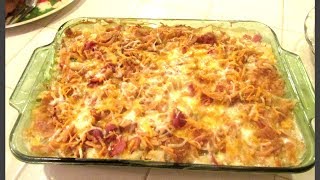 Papas con Tocino Potato Casserole with bacon [upl. by Ateuqirne61]