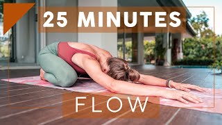 Simple 25 Minute Vinyasa Yoga Class for Beginners  Breathe and Flow Yoga [upl. by Netloc]