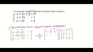 Soluções matrizes determinantes e sistemas lineares questionário 4 [upl. by Horatio]