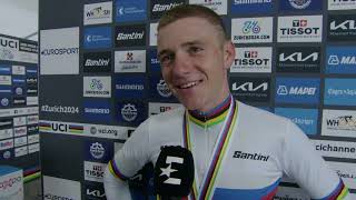 Remco Evenepoel  Interview at the finish  World Championships ITT Zürich 2024 [upl. by Narrat272]