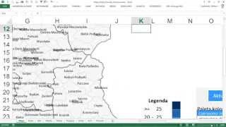 Mapa Polski Excel odc 15  Jak pokazać na mapie nazwy powiatów i gmin [upl. by Velasco]