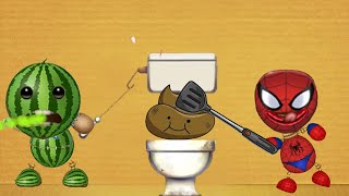 The WATERMELON BUDDY vs SPIDERMAN BUDDY in WC  Kick The Buddy [upl. by Latty327]