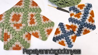 kilim desenli  muhteşem tığ işi motif modeli yapılışı [upl. by Jayne677]