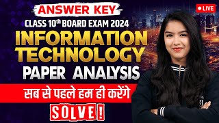 Class 10 Information Technology Answer Key 2024  IT Paper Solutions 2024 All Sets Board Exam 2024 [upl. by Iva68]