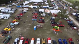 20150313  New Smyrna Beach Florida  3 Minute Aerial Video of Cackleberry Campground Car Show [upl. by Esilahs]