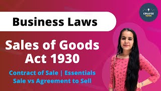 Sales of Goods Act 1930  Contract of Sale  Essentials  Sale vs Agreement to Sell [upl. by Irrab]