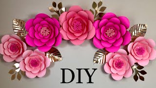 DIY Room Decor Ideas Paper Flower wall Decoration Ideas Easy And Simple [upl. by Enatan874]