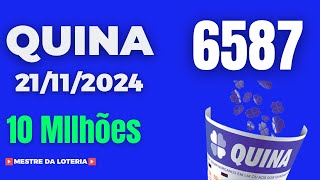 Resultado da Quina 6587 Quina de hoje 2111 [upl. by Ybur]