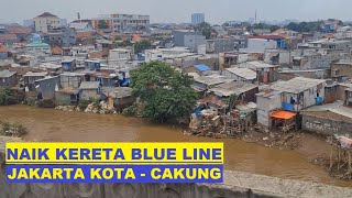 Blue Line KRL  Commuter Line Jakarta Kota to Cakung Station  KRL Kota to Cikarang Walking Around [upl. by Nedlog159]