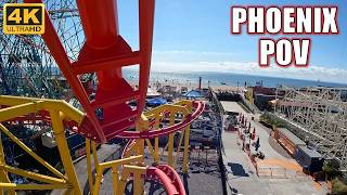 Phoenix POV Front Row 4K 60FPS Denos Wonder Wheel Park Vekoma Suspended Coaster  NonCopyright [upl. by Barnabas]