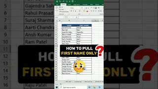 How to pull first name  Level up with Left amp find function in Excel excel shorts ytshorts yt [upl. by Yelyab]