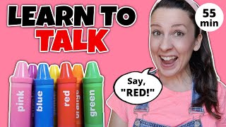 Learn To Talk  Toddler Learning Video  Learn Colors with Crayon Surprises  Speech Delay  Baby [upl. by Russo]