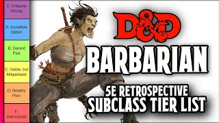 Barbarian Subclass Tier List  DampD 5e Retrospective [upl. by Atsyrk216]