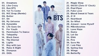 BTS 방탄소년단  PLAYLIST 20162023 MOST POPULAR SONGS [upl. by Acireed909]