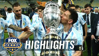 Messi captures elusive first international tournament title  2021 Copa América Highlights [upl. by Virgilia623]